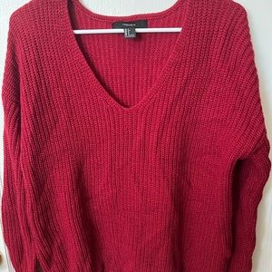Red Knit Sweater from Forever 21 size S